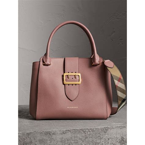 burberry crest leather tote|Burberry buckle medium tote pink.